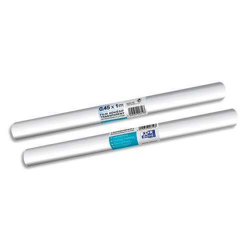 Rouleau couvre-livres adhsif - polypropylne prise diffre - 0,45 x 1 m - incolore