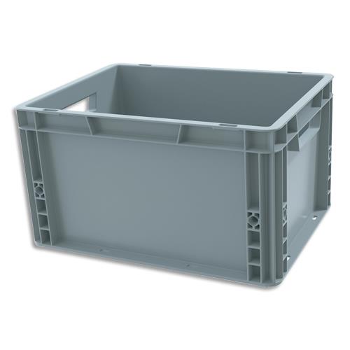 Bac de rangement Viso Gris en polypropylne - gerbable - charge 10L - Dimensions : L40 x l30 x H23 cm
