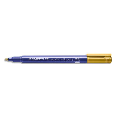 Marqueur encre m�tallis�e or - Staedtler metallic calligraphy 8325 - pointe biseau 2,8 mm