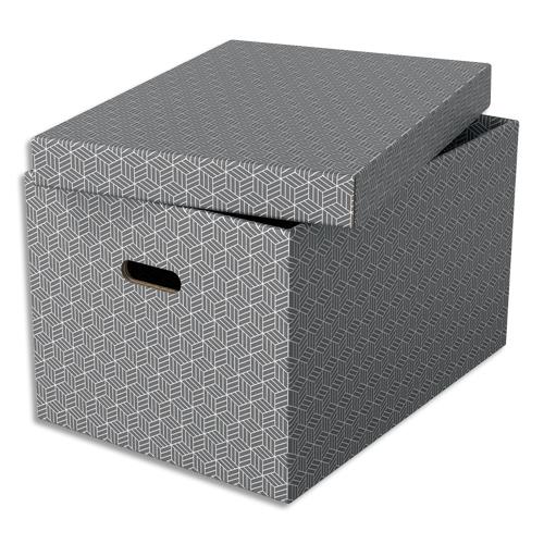 Bote de rangement/cadeau Esselte - lot de 3 - grand format - gris