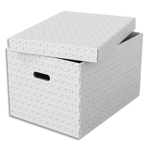 Bote de rangement/cadeau Esselte - lot de 3 - grand format - blanc