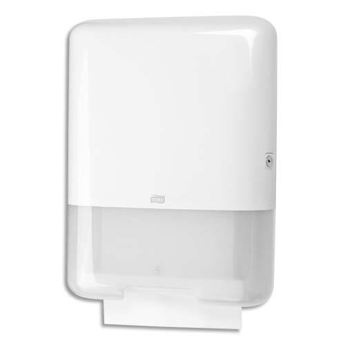 Distributeur essuies mains Tork H3 en ABS blanc - semi-transparent - jusqu' 400 feuilles