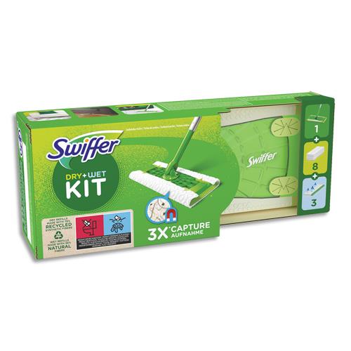 Kit Balai Swiffer + 8 recharges lingettes sches et 3 lingettes humides