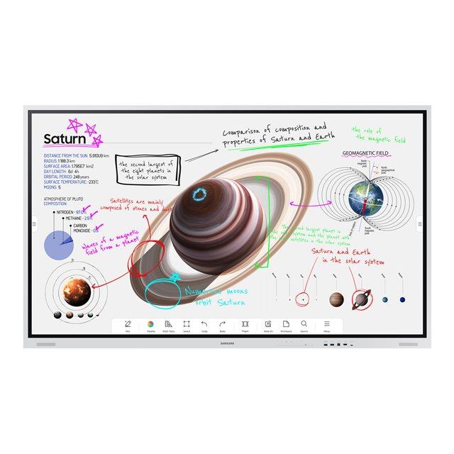 Samsung Flip Pro WM75B - Classe de diagonale 75" WMB Series cran LCD rtro-clair par LED - interactive - avec cran tactile (multi-touches) - Tizen OS 6.5 - 4K UHD (2160p) 3840 x 2160 - gris clair