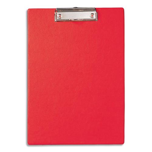 Porte-bloc simple  Maul - A4 - en PVC - avec pince mtal- Coloris rouge