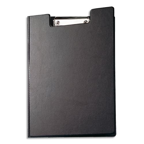 Porte-bloc  rabat Maul A4 en PVC avec pince mtal- Pochette intrieure/porte-stylo - Coloris noir