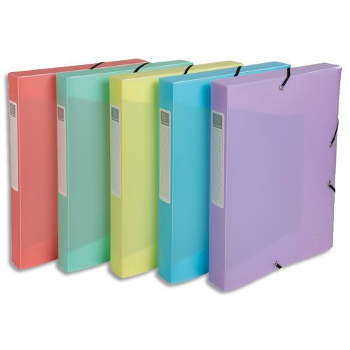 Bote de classement Exacompta Chromaline - en polypro 7/10me - dos de 4cm - 25x33cm - Assortis pastel