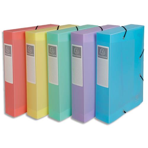Bote de classement Exacompta Chromaline - en polypro 7/10me - dos de 6cm - 25x33cm - Assortis pastel