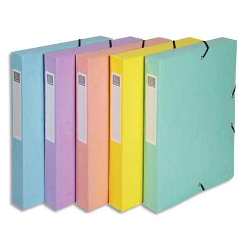 Bote de classement Exacompta Aquarel - carte lustre - dos de 6cm - 25x33cm - Assortis pastel