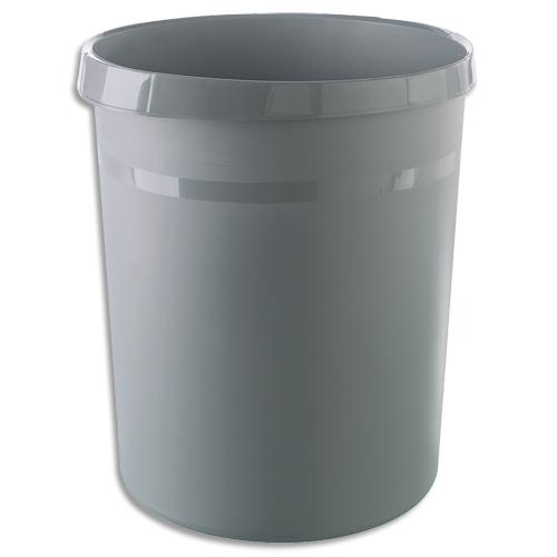 Corbeille � papier Han KARMA - 18 litres - PS recycl� - Certifi� Ange Bleu - Dim (lxhxp): 31,2x34,5x23,7 cm - Gris