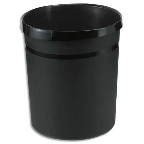 Corbeille � papier Han KARMA - 18 litres - PS recycl� - Certifi� Ange Bleu - Dim (lxhxp): 31,2x34,5x23,7 cm - Noir