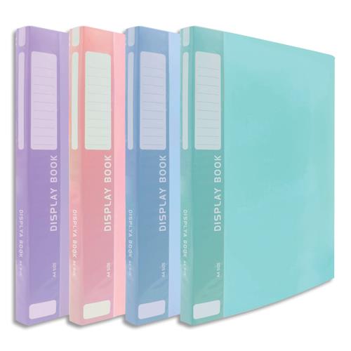 Protge-documents 80 vues en polypropylne opaque 3/10e - Format A4 - Coloris assortis pastel