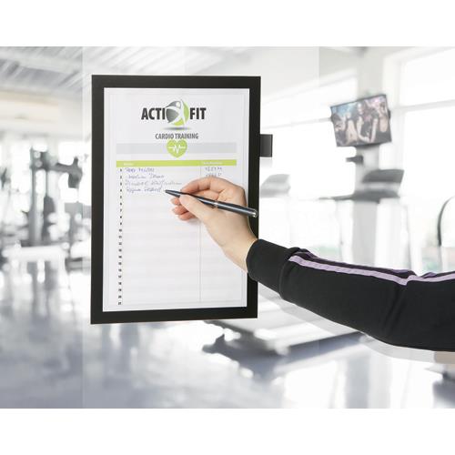 Cadre d'affichage mural Durable Duraframe Note - format A4 - adhsif repositionnable - coloris noir