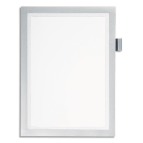 Cadre d'affichage mural Durable Duraframe Note - format A4 - adhsif repositionnable - coloris argent