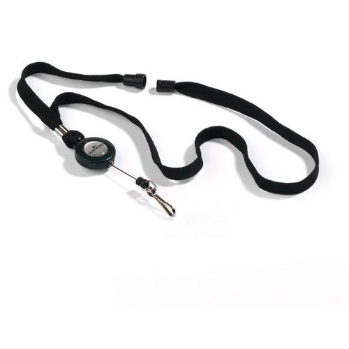 Tour de cou Durable, lacet textile avec enrouleur pour porte-badge