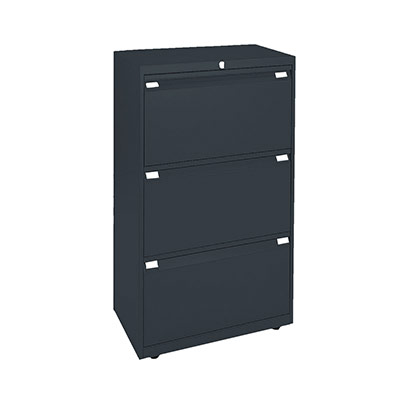 Crdence 3 tiroirs H. 100 x L. 80 x P. 47 cm finition gris anthracite