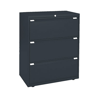 Crdence 3 tiroirs H. 100 x L. 120 x P. 47 cm finition gris anthracite