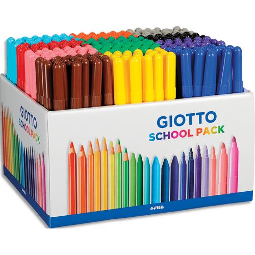 Schoolpack de 288 feutres Giotto Turbo Color - pointe moyenne - de couleurs assorties