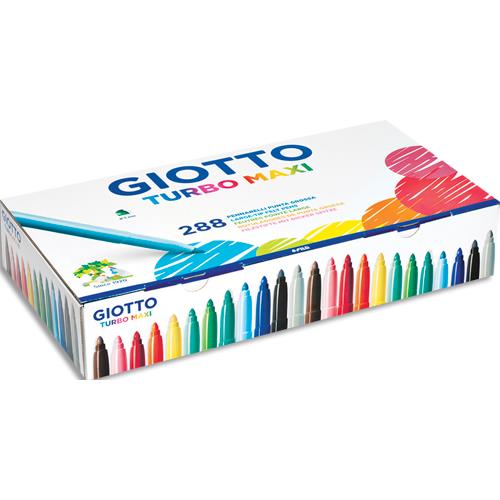 Schoolpack de 288 feutres Giotto Turbo Maxi - pointe large - couleurs assorties
