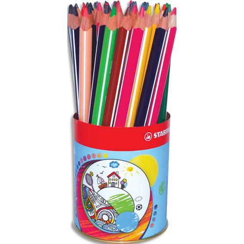 Pot de 38 crayons de couleur Stabilo Trio - Pot de 12 coloris assortis