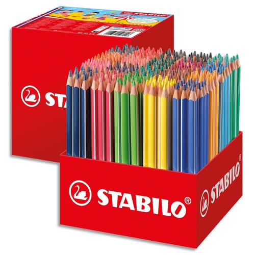 Schoolpack de 300 crayons de couleur Stabilo Trio - Bote en carton