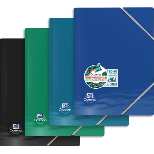Protge-documents Oxford Oceanis Recycle, A4, PP, 80 vues, 40 pochettes, coloris assortis