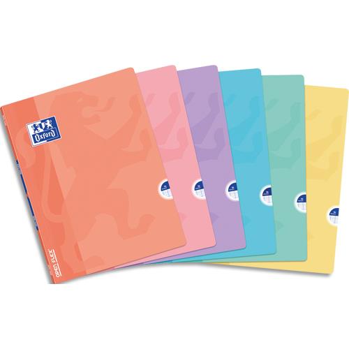 Cahier piqre OpenFlex Oxford, polypropylne, 96 pages, 24x32 cm, grands carreaux Seys, coloris assortis pastel