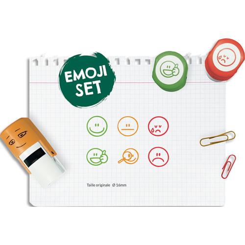 Set de 6 tampons Enseignant Colop NIO EMOJI, idal pour valuer un lve sans systme de notation