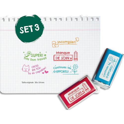 Set de 5 tampons Enseignant Colop NIO SCHOOL, idal pour valuer un lve sans systme de notation