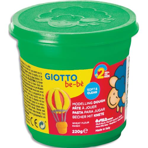 Pot de 220 grammes de pte  jouer Giotto couleur vert, livr par lot de 8