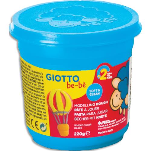 Pot de 220 grammes de pte  jouer Giotto couleur cyan, livr par lot de 8