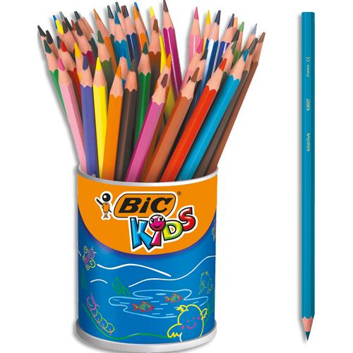 Crayons de couleur BIC Kids Evolution Triangle ECOlutions - Assortis, Pot  Crayons de 60