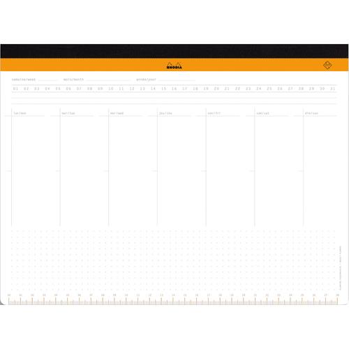 Sous-main semainier Clairefontaine Rhodia - entoil A4+ (22,2x29,9 cm) - 60 feuillets microperfors