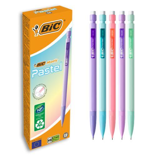 Porte-mine Bic pastel Matic aux couleurs pastel. Fournis avec 3 mines HB 0,7 mm de 9 cm