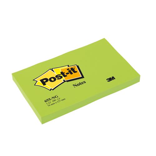 Lot de 6 blocs repositionnables de 100 feuilles Post-it, format 7,6 x 12,7 cm, couleur Vert Non