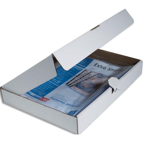 Bote de 100 pochettes perfores A4 en polypropylne lisse 9/100e cristal Exacompta