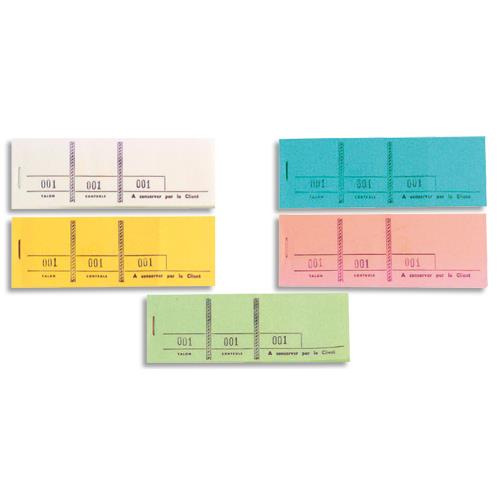 Bloc passe-partout 100 feuillets numrots 4,8x15cm Exacompta. 3 volets dtachables. Coloris assortis