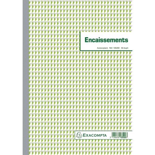 Manifold Encaissements Exacompta 29,7x21cm 50 feuillets dupli autocopiants