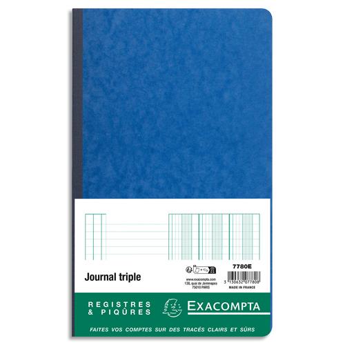 Piqre journal foliot Exacompta 32x19,5cm 80 pages. Coloris assortis