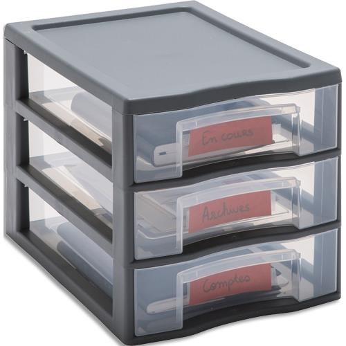 Tour plastique Tower Sundis A4 3 tiroirs (l x h x p) 36,5 x 25,5 x 26 cm
