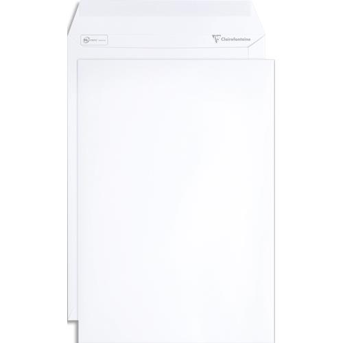 Paquet de 50 pochettes Clairefontaine vlin Blanc auto-adhsives 120g format C4 229 x 324 mm