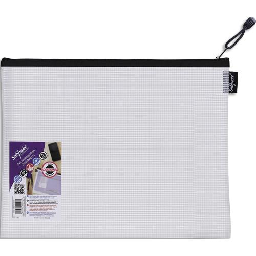 Pochette A4 Fourre-Tout Renforce ''Eva Mesh'' Snopake, Avec soufflet Fermeture zip mtal
