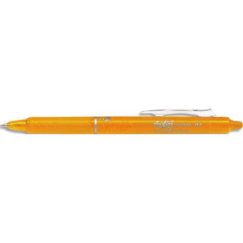Stylo rtractable et rechargeable Pilot Frixion Clicker 0.7mm, encre effaable + gomme intgre, abricot