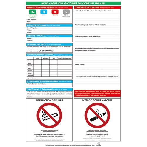 Affichages obligatoires code du travail Exacompta 40x60 cm 67130E