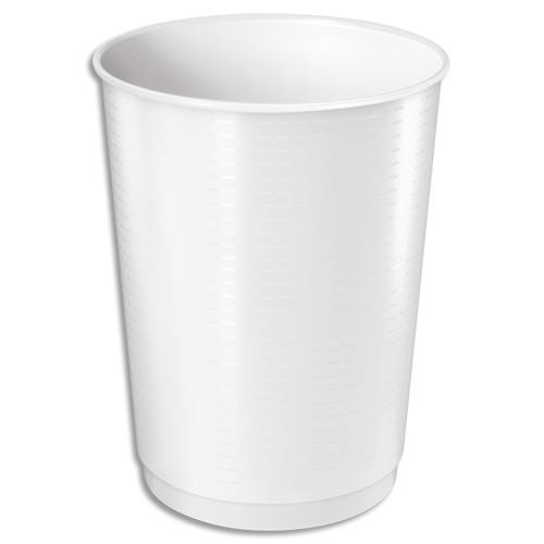 Corbeille  papier CEP Maxi 133 40 litres en polypropylne. Dimensions (diamtre x h) : 38 x 49,5 cm. Blanche