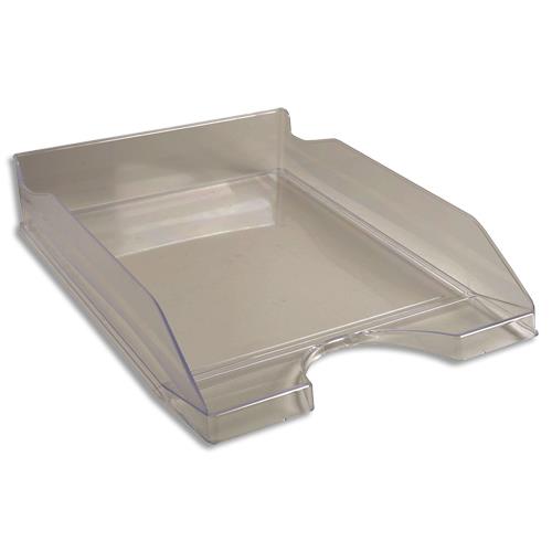 Corbeille  courrier ECO en polystyrne. Dimensions (l x h x p) : 25,5 x 6,5 x 34,5 cm. Gris Transparent