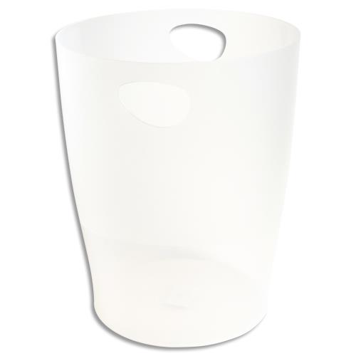 Corbeille  papier 15 Litres en polystyrne. Dimensions (diamtrexh) : 26 x 33,5 cm. Coloris Givr