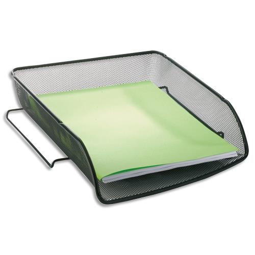 Corbeille  courrier Alba en mtal Mesh - Dimensions (l x h x p) : 27 x 6,5 x 34 cm. Coloris noir