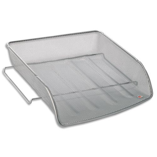 Corbeille  courrier Alba en mtal Mesh - Dimensions (l x h x p) : 27 x 6,5 x 34 cm. Coloris gris mtal