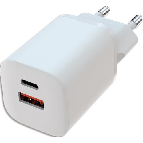 Chargeur secteur APM, gan, dual, 1xUSB-C / 1xUSB-A, 33W, blanc